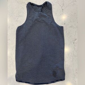 Lululemon All Tied Up tank top Size 2 Navy Blue and White